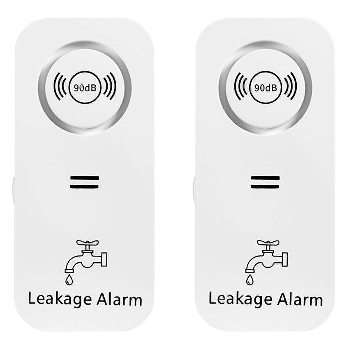 2X Water Sensor 90dB Alarm Water Leak Detector Alert Monitoring of Leaks and Drip Alarm for Kitchen