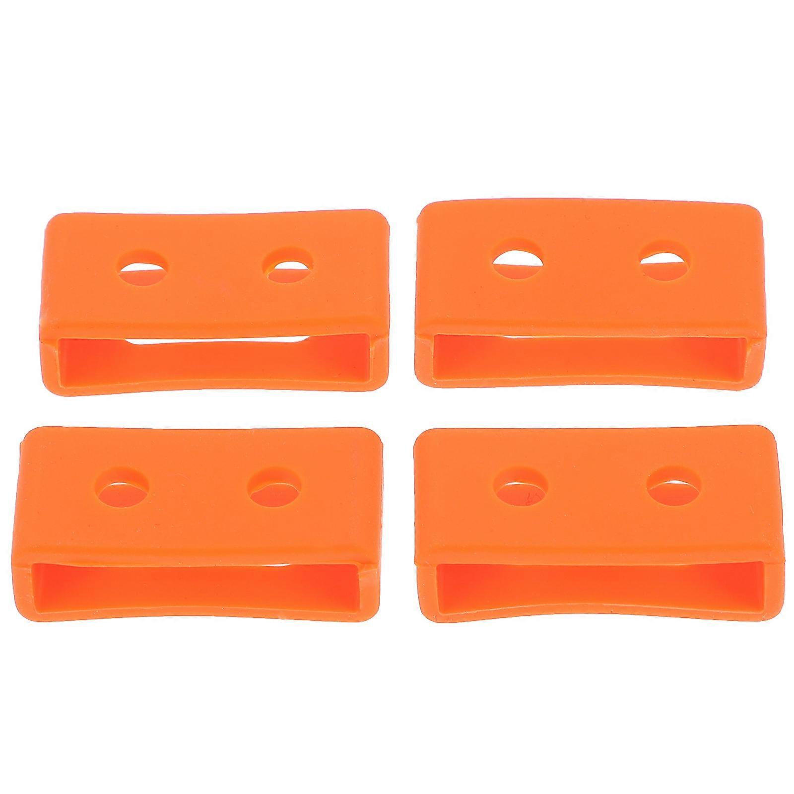 Watch Band Ring Loop Orange Silicone for 4Pcs Replacement Strap Accessory