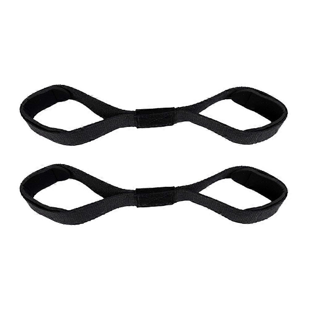 Convenient Lifting Straps 8 Pcs With Wrist Support For Pull-up Bar Weight Lifting Training Black
