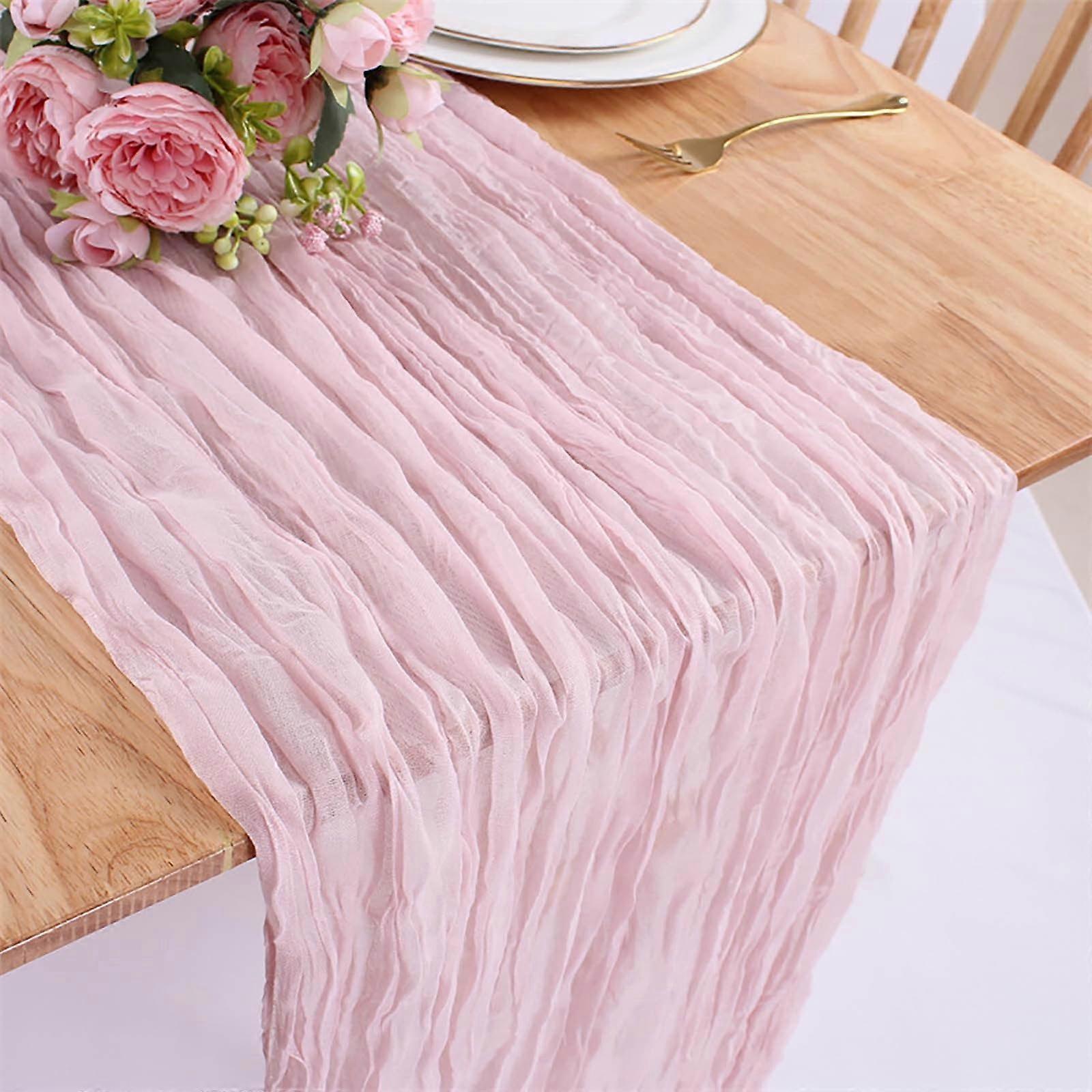 Fdksdf Cheese Cloth Wrinkled Cloth Table Flag Bohemian Style Transparent Table Cloth Wedding Party Decoration Wrinkled Table Flag