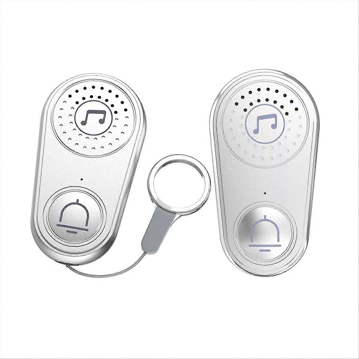 Wireless Intercom Call Button Doorbell for Disabled Older Child Call Silver