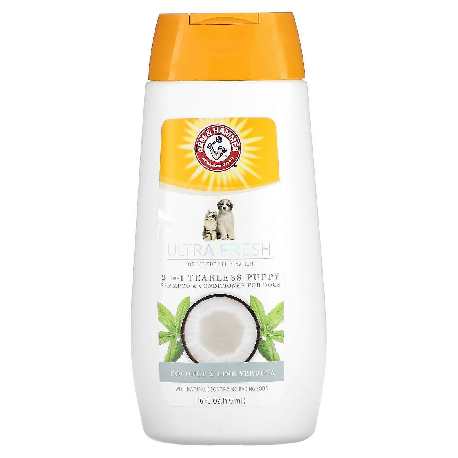 Ultra Fresh,  2 In 1 Tearless Puppy Shampoo & Conditioner, For Dogs, Coconut & Lime Verbena, 16 fl oz (473 ml)