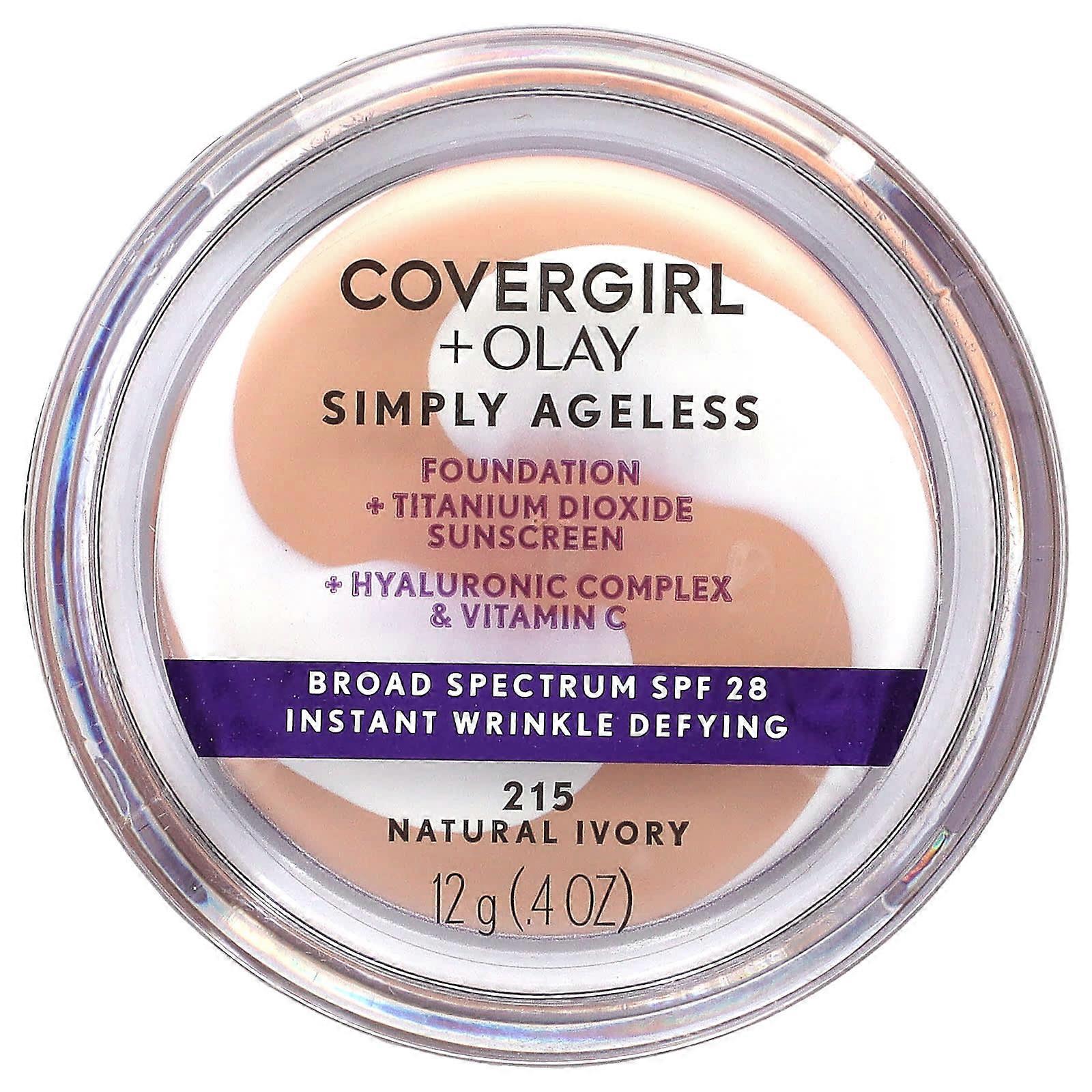 Olay Simply Ageless, Foundation, SPF 28, 215 Natural Ivory, 0.4 oz (12 g)