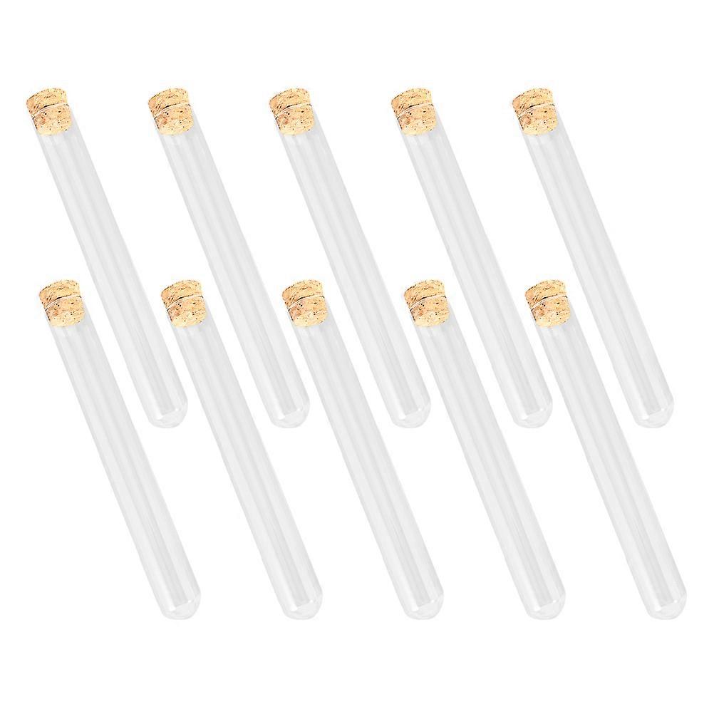 Glass Test Tubes for Storage Use 10Pcs Transparent Scientific Experiment Tubes