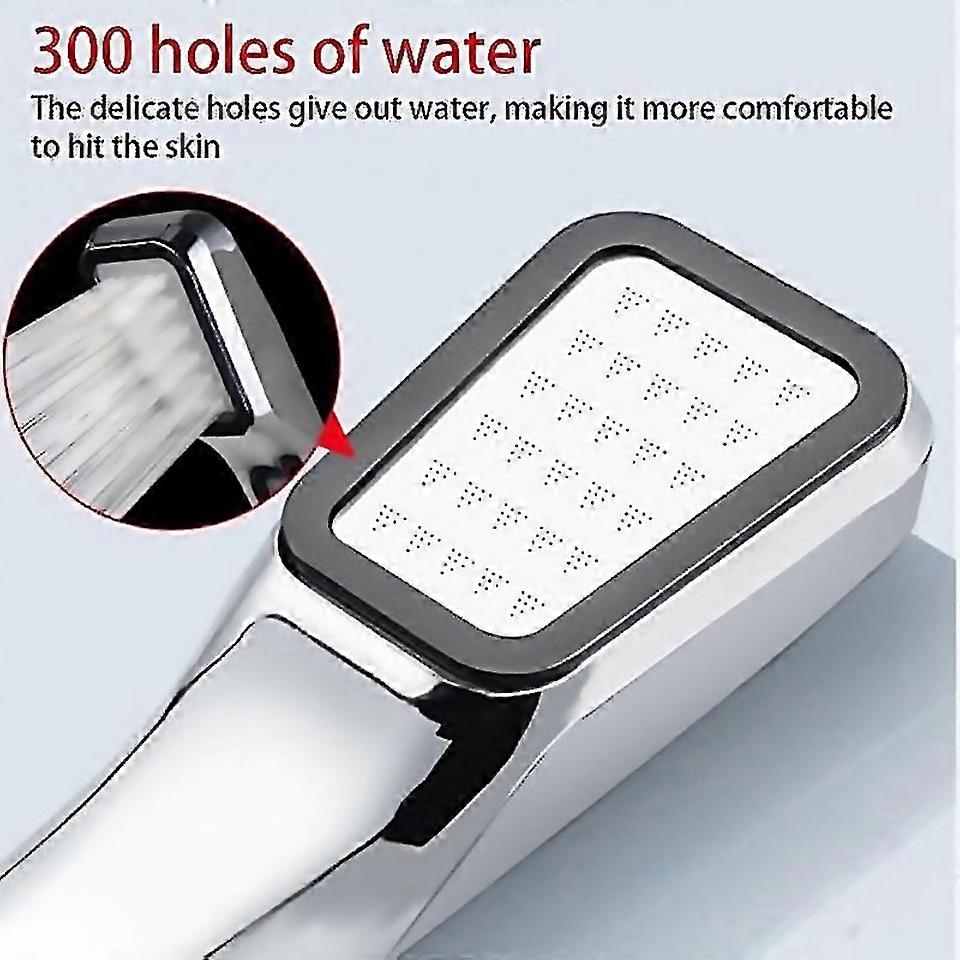For High Quality 300hole Electroplating Shower Head Handheld Pressurized Water Saving