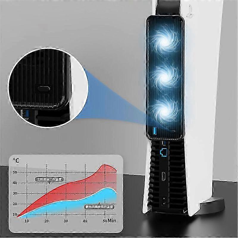 2025 New Cooling Fan Efficient Cooling System With 3 Fans For PS5 Consoles