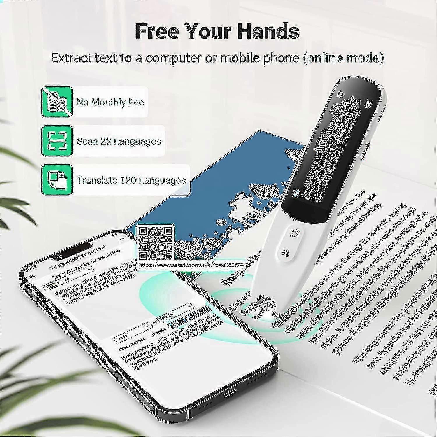 Pen Scanner, Text To Speech Device For Dyslexia, Ocr Digital Highlighter Reader Pen, Exam Reading Pe_i*
