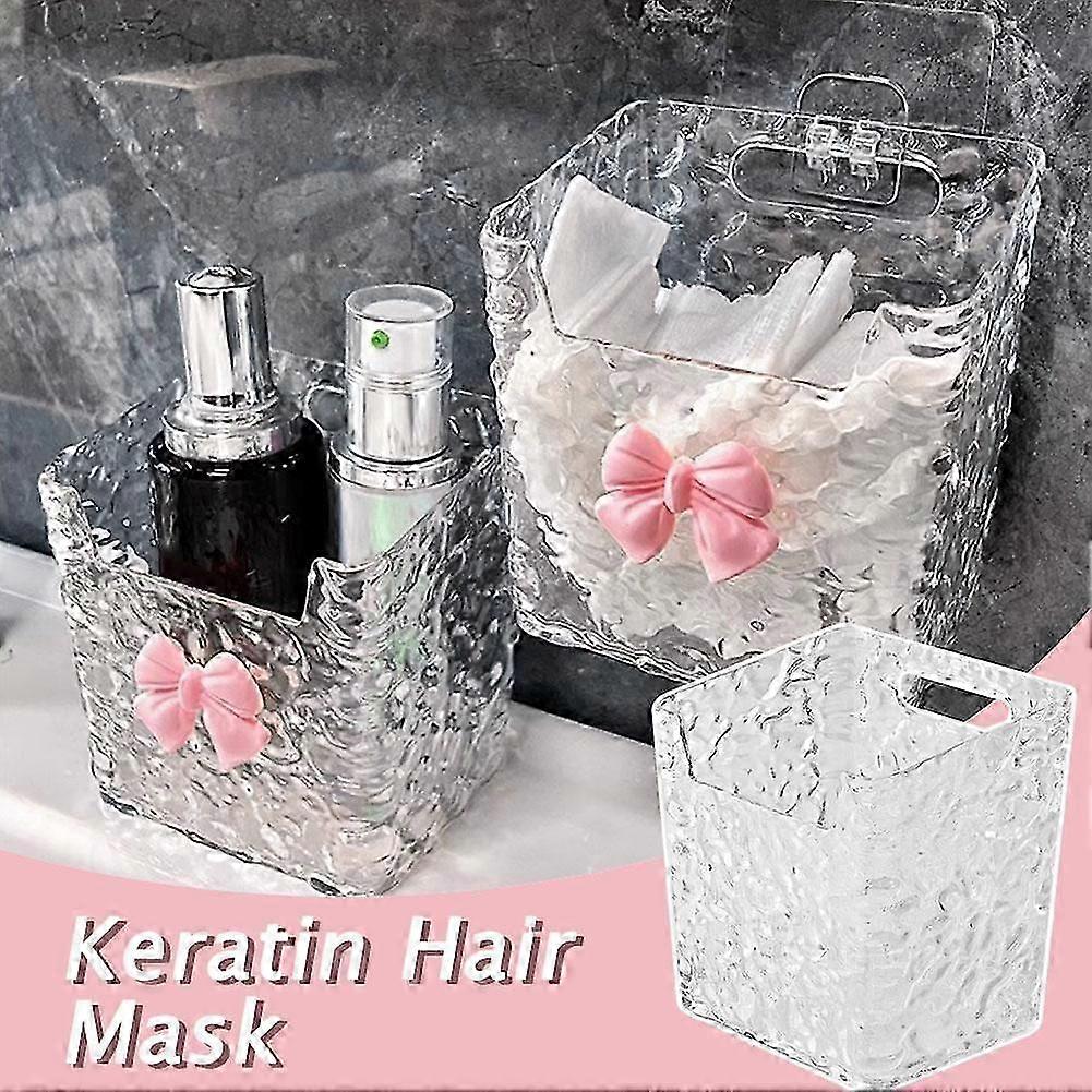 25-26 Multi Functional Bow Brush Holder Cosmetics Storage Box Non Trace Wall Mounted