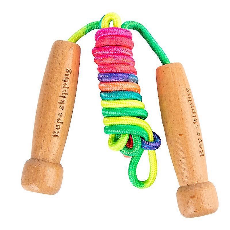 Sjippetov til børn, justerbart, sjippetov med håndtag, bomuldsflettet, sjov udendørsaktivitet
