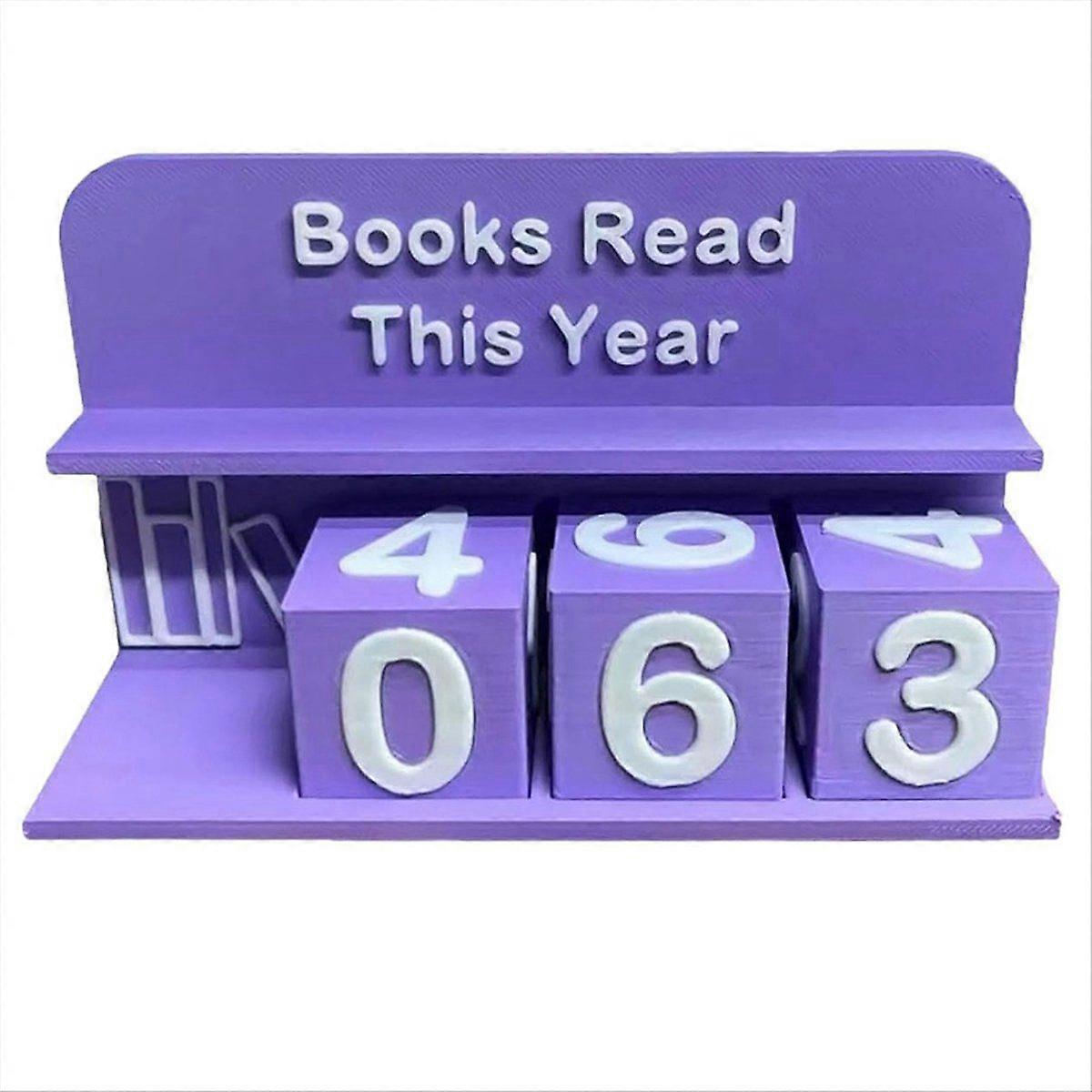 Bookshelf Decor Book Read This Year Counter, 3d Challenge Reading Tracker, Reading Challenge Gift,