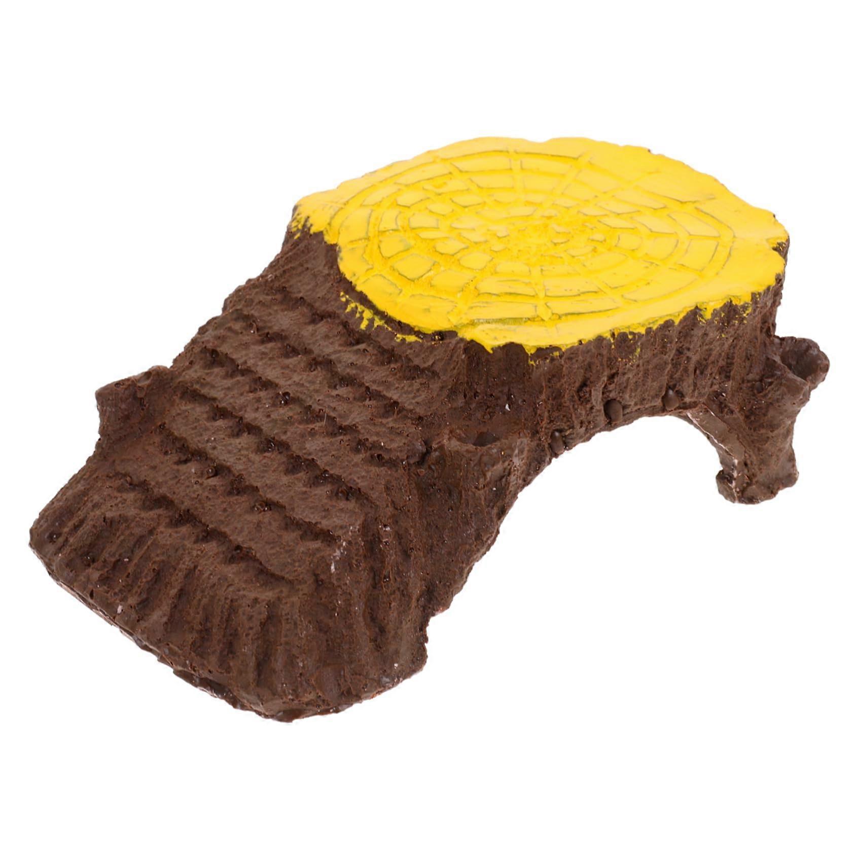 Reptile Terrarium Turtle Basking Platform  Resin Hideout Cave, StainResistant Decor, Compatible With Tortoises & Frogs