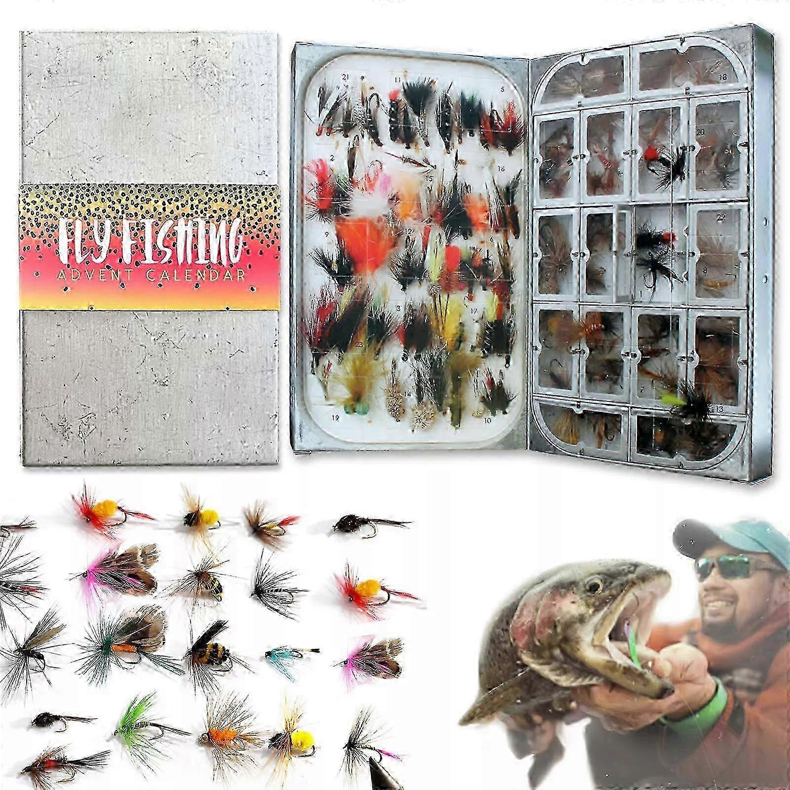 50% Off-Fly Fisherman's Calendar For Advent 2024Christmas Fishing Advent Calendar 24 Day miao4