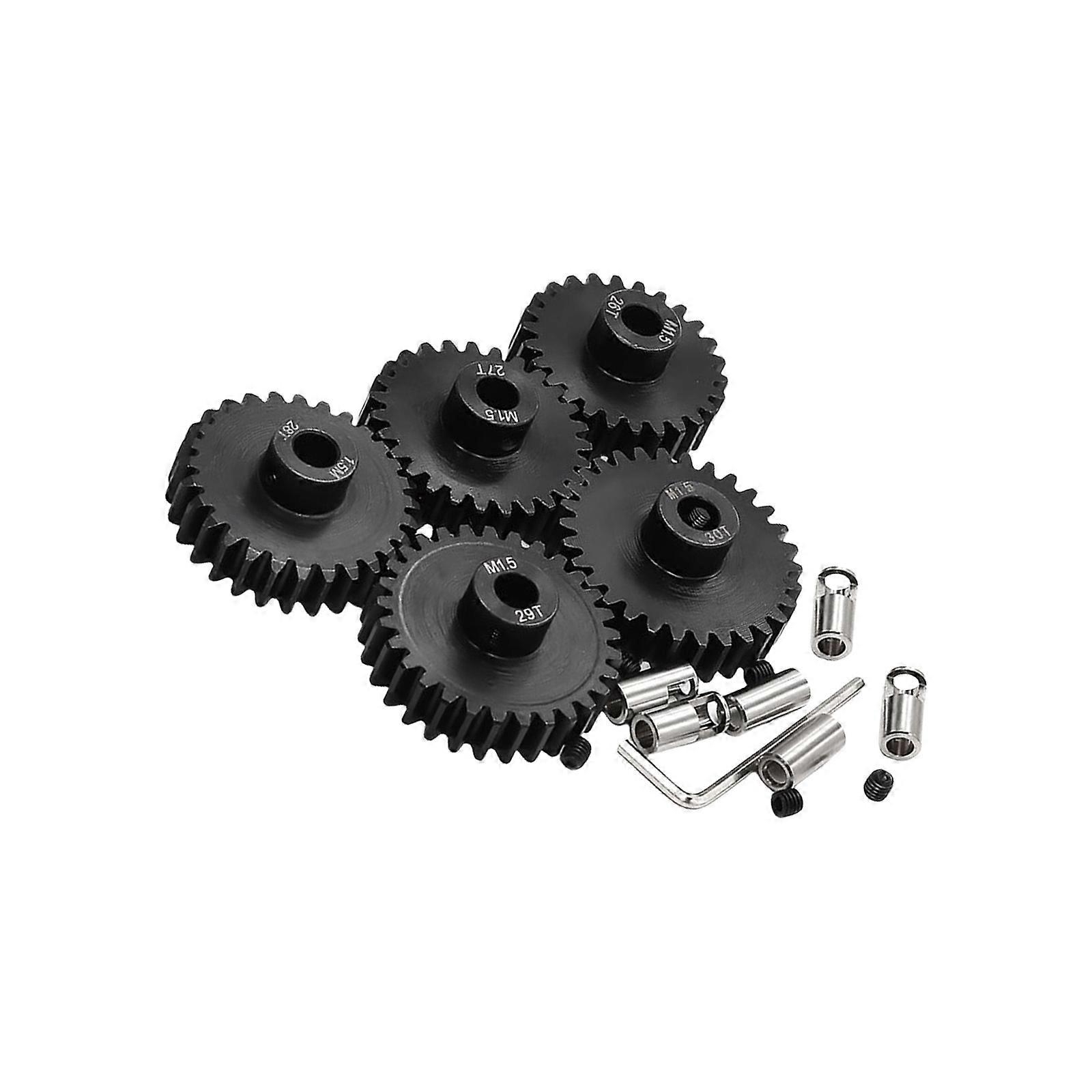 Heavy Duty Steel Pinions Gear 1.5 Module Designs with Temperature Resistance Upgraded Transmission Component for Remote Multicolor