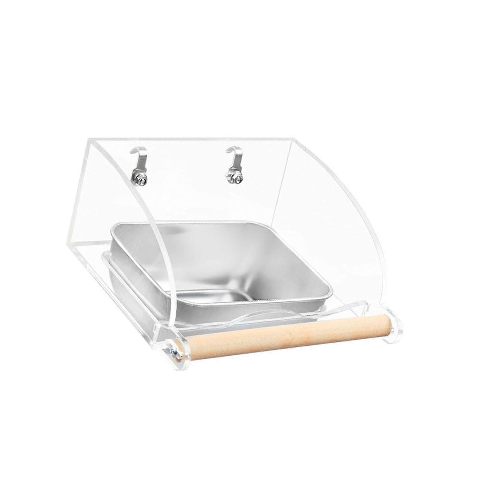 Parakeet Food Container Cage Mounted Anti Spill Design Bird Feeder for Small Medium Sized Birds Multicolor