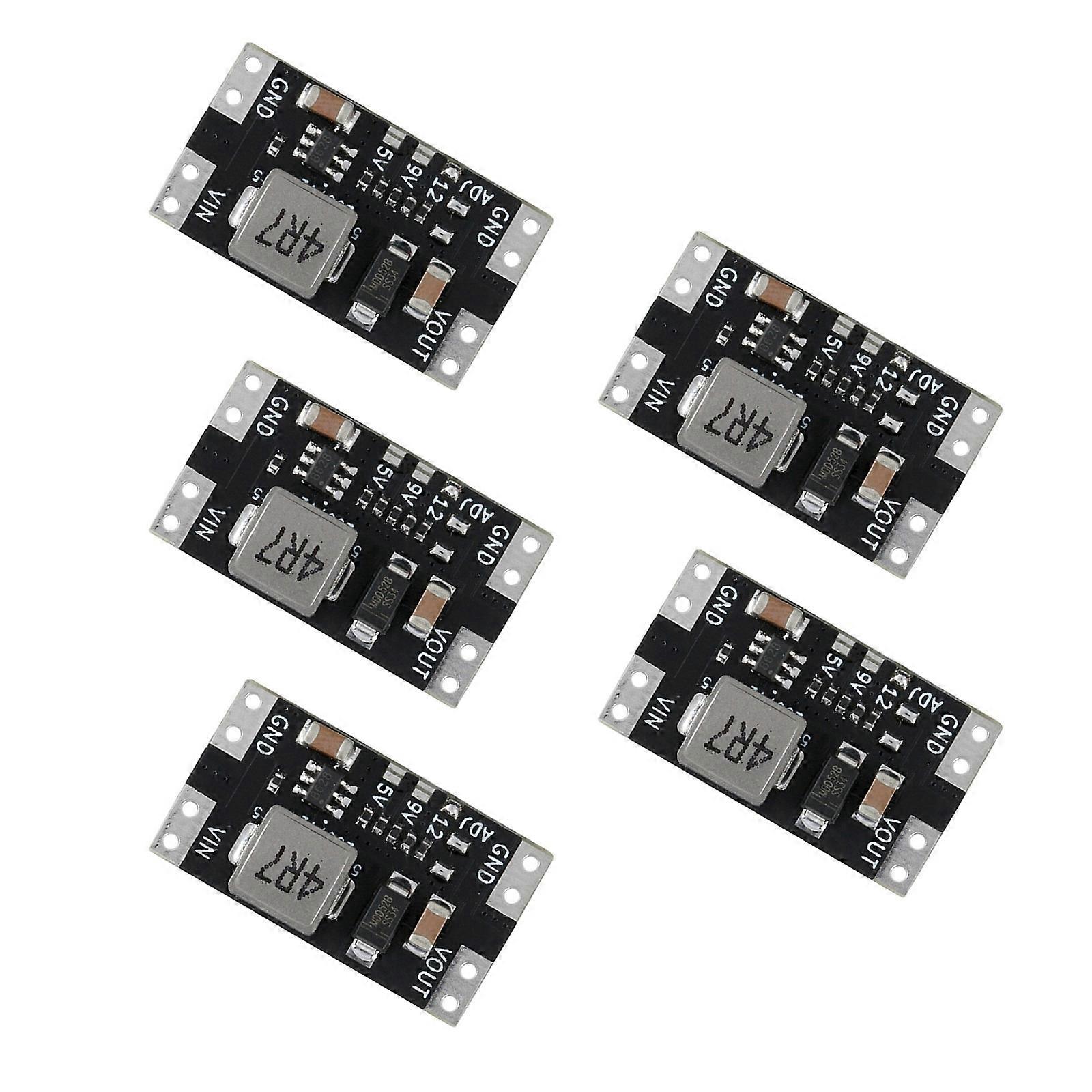 5pcs Mini DC5-12V Voltages Converters 5V 9V 12V 2A Adjustable High Efficiency Power Supply Module For Electronics Multicolor