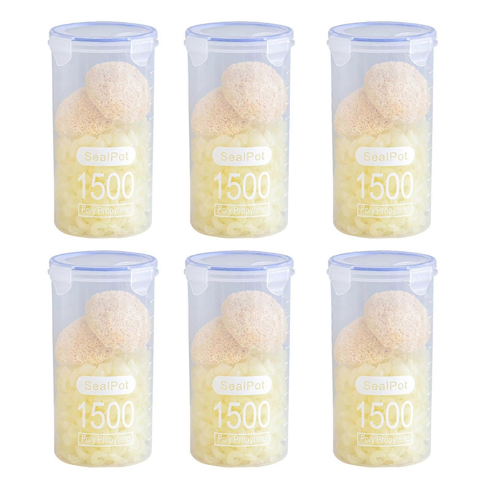 Clear Kitchen Storage Jars With Seal Lid 1500ml, Leakproof Airtight, Stackable Containers For Dry Food And Snacks