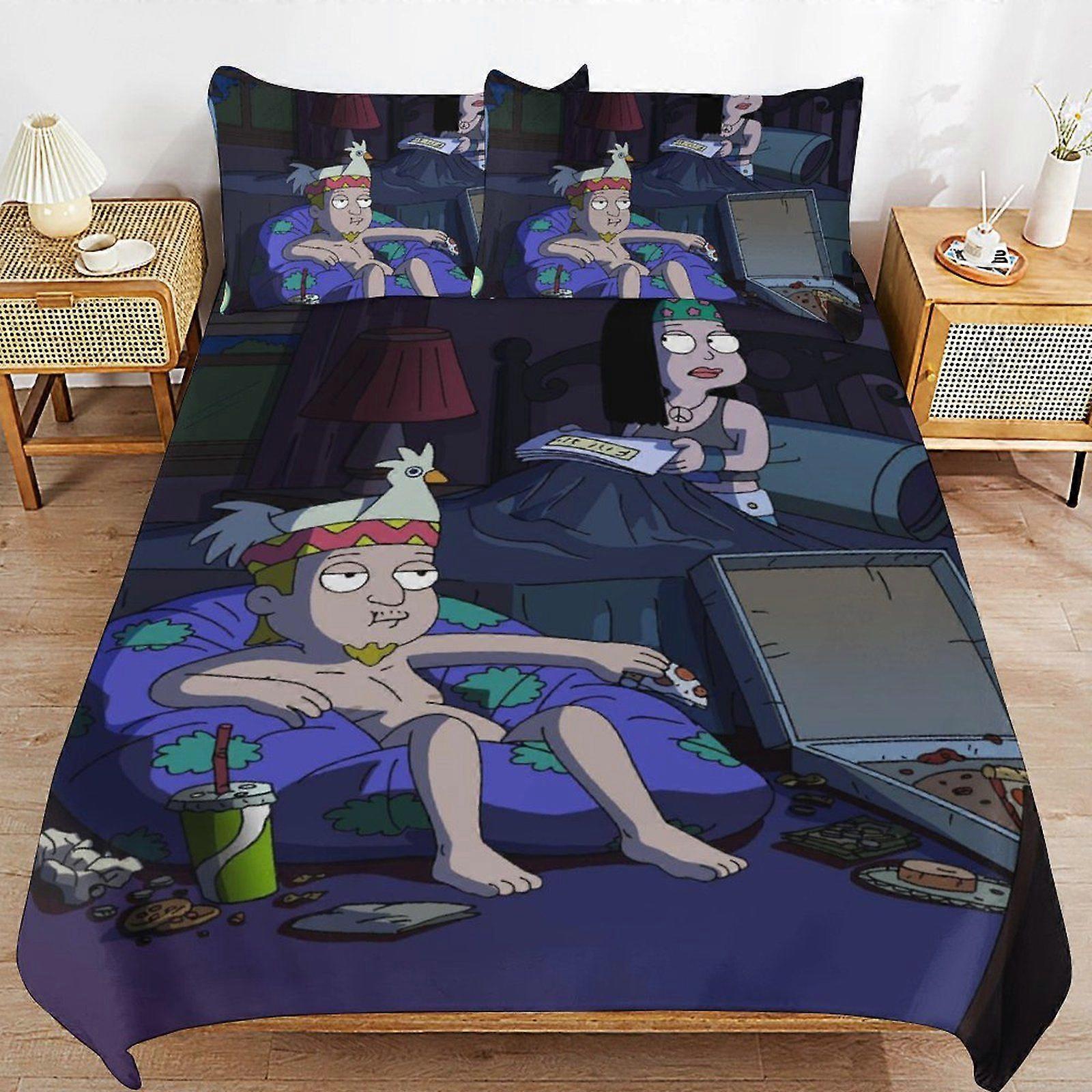 w554 American Dad Perfect Sleep Upgrade Clean Threaded Surface Soft Handling Duvet Cover Sets Comfort Setup m554