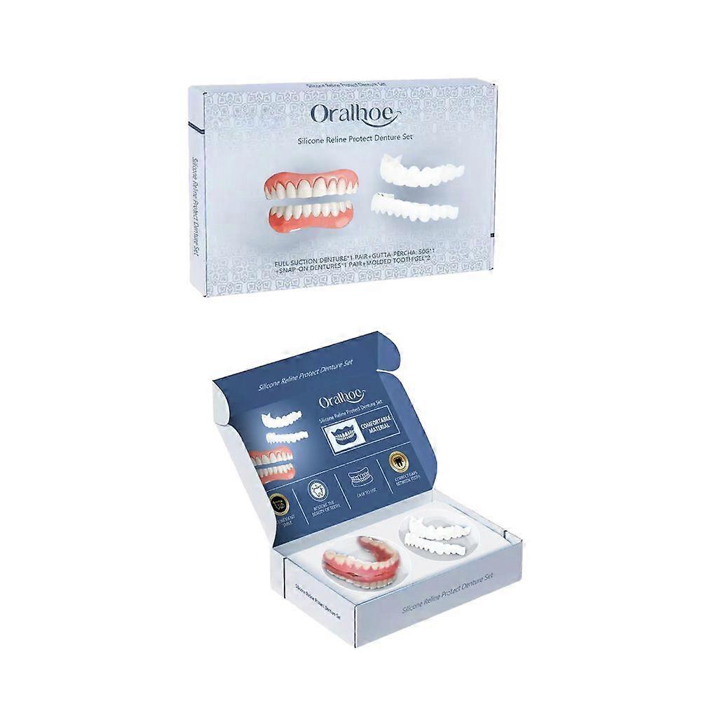 Denture Set False Teeth Top And Bottom Denture Solution Realistic False Teeth Professional Temporary Teeth Kit For Lovers