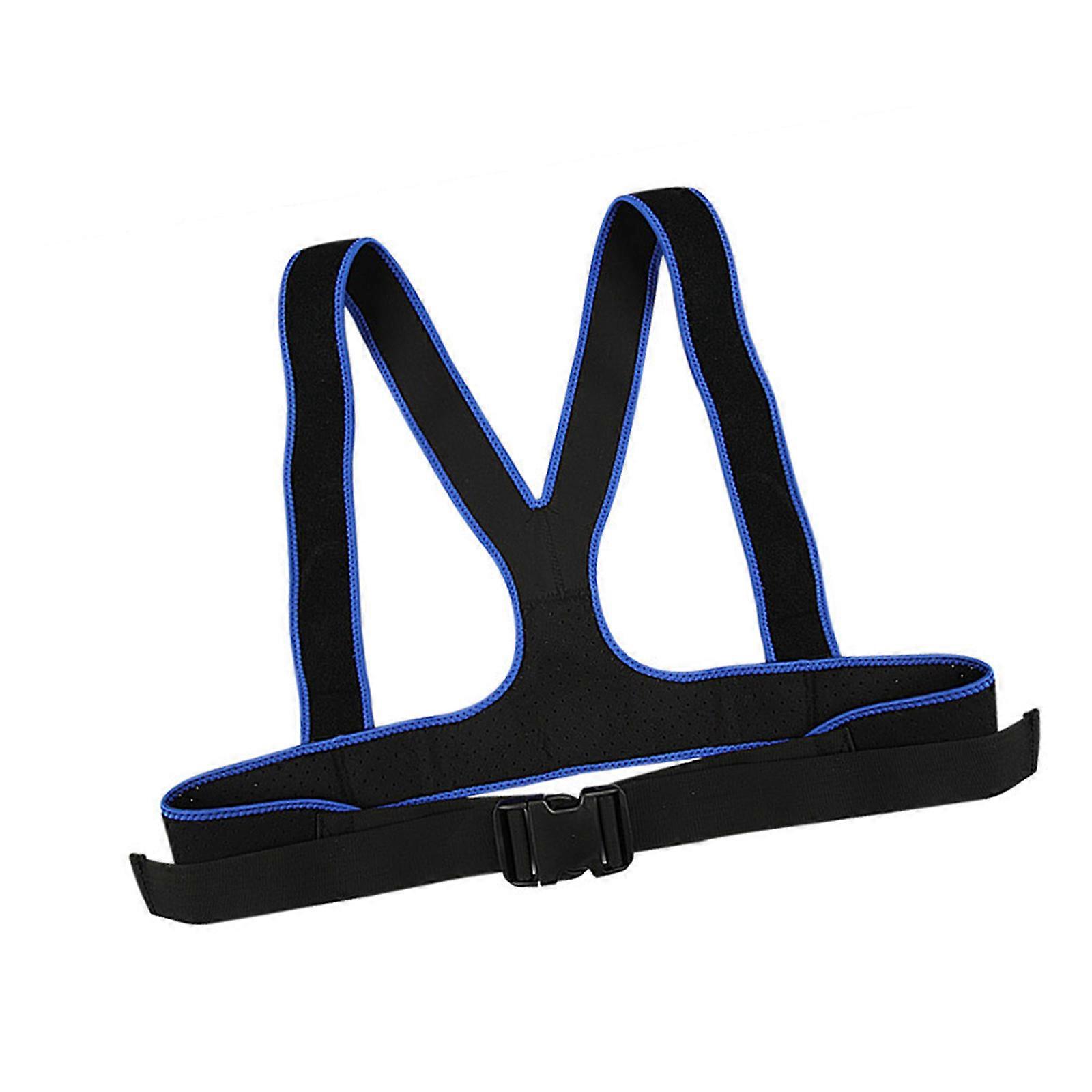 Secure Wheelchair Seat Belt Harness Adjustable Elastic Strap Elastic Wheelchair Harness for Elderly Seniors Patients  Blue