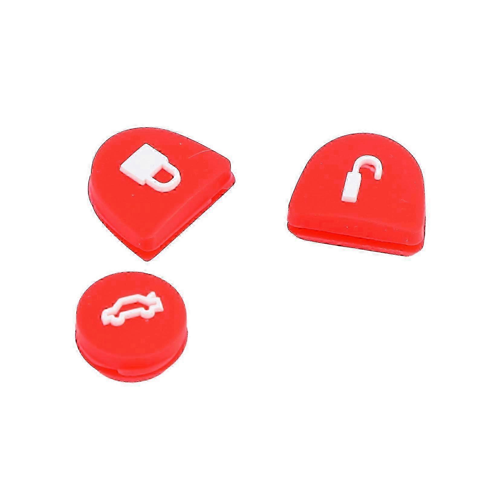 3Pcs/Set Key Button Lock/Unlock/Trunk Standard Red Remote Key Button Cover Replacement for Holden Commodore VS VT VX VZ WH WK