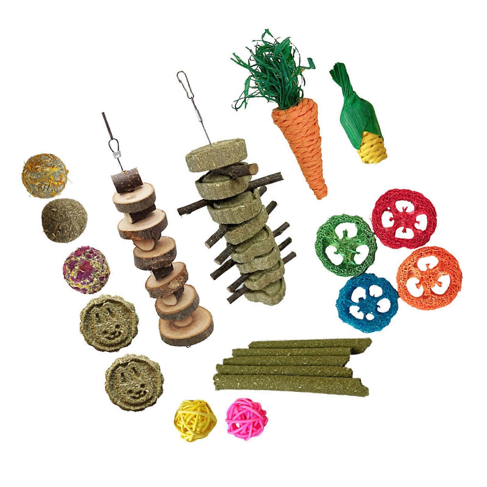 Hamster Small Animal Chew Toy for Bird Bird Chewing Toy Christmas Block Cluster for Chewing Teeth Grinding Multicolor