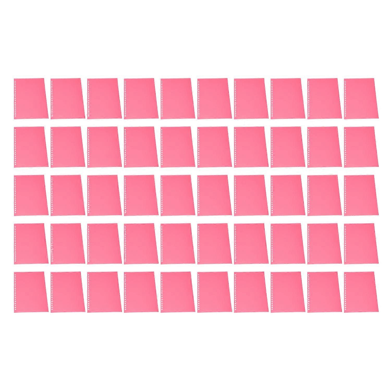 50Pcs Sheet Protector Paper Binding Cover Matte A5 20 Holes PP Plastic for Presentation Red