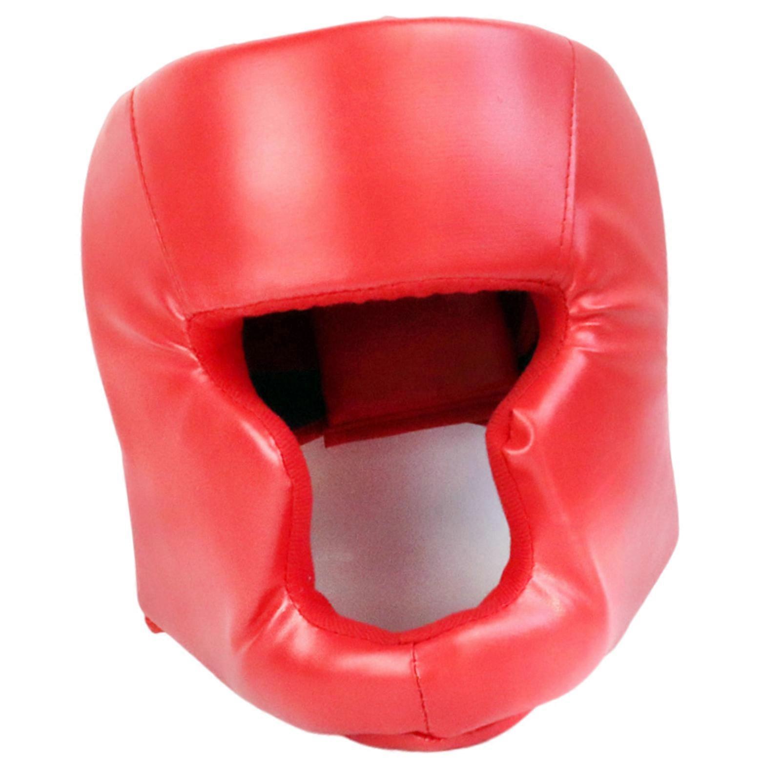 Headguard for Boxing, Sparring Training, Adjustable Padded Head Guard for Protect Cheeks, Forehead and Ear  Red