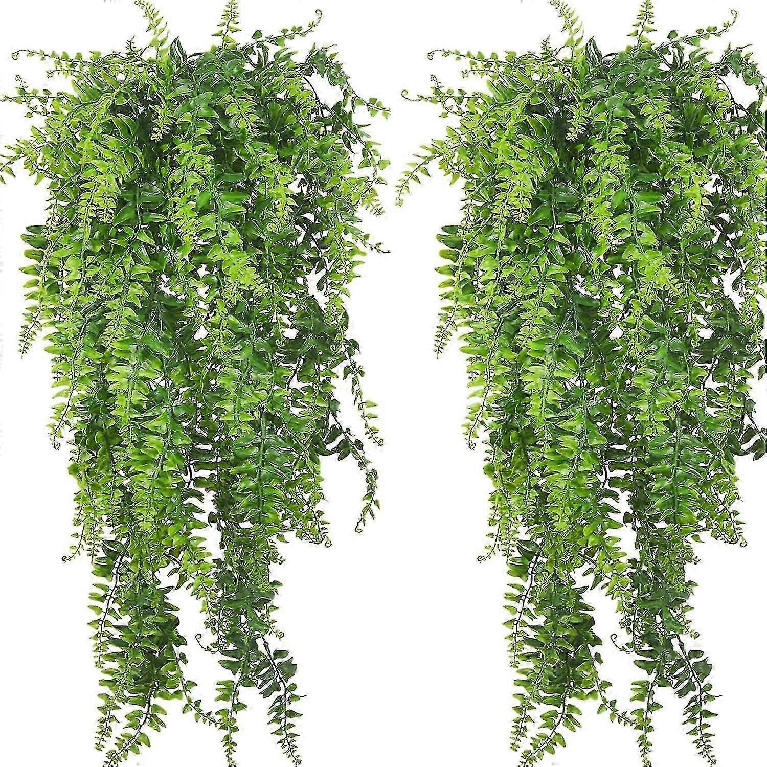 4 قطع النباتات الاصطناعية فاينز بوسطن السرخس الفارسي الروطان الخضرة السرخس اللبلاب لسلة معلقة الجدار