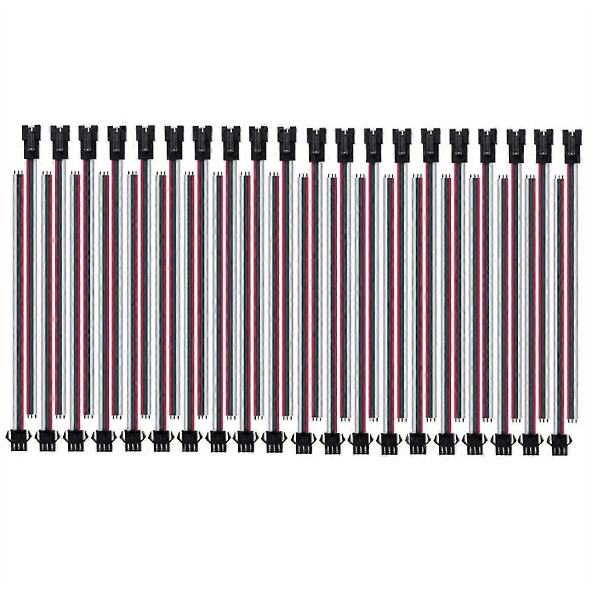 20 Pairs JST SM 3 Pin Connectors for WS2812B WS2811 WS2812 WS2814 SK6812 FOCB CCT LED Strip Female M