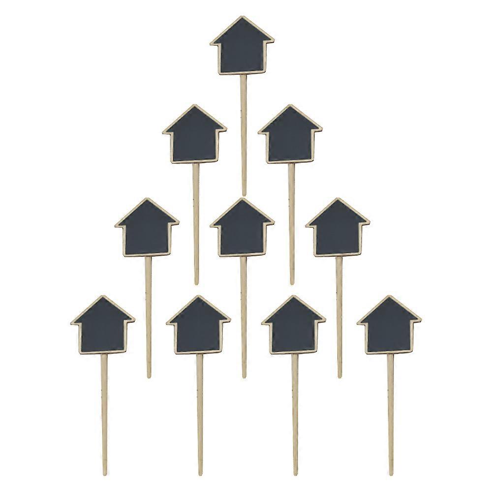 10Pcs Chalkboard Picks Small Garden Blackboards Message Inserted Cards