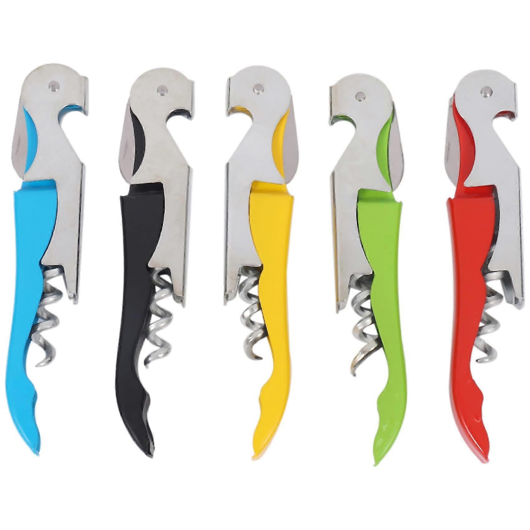 5 Pack Wine Corkscrew Opener Set with Foil Cutter and Bottle Opener for Waiters and Home Use