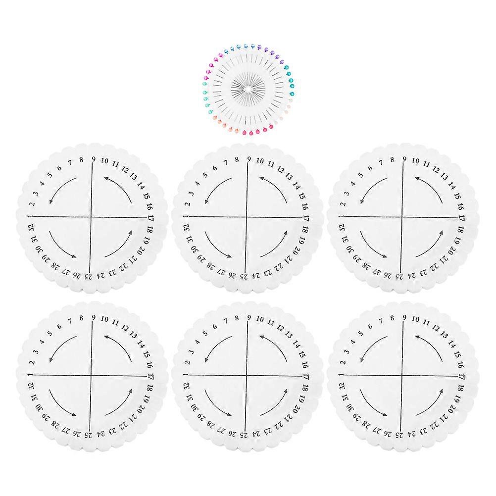 Assorted Color Braiding Disk with Pins for DIY Yarn Crafts 1Set