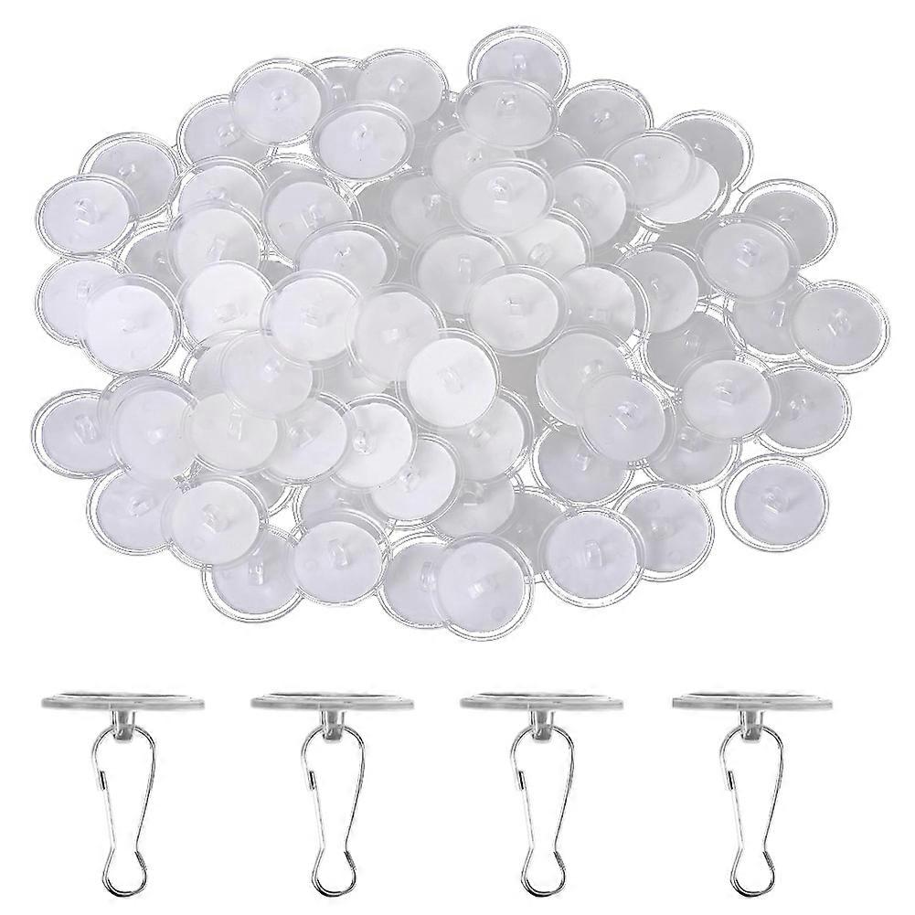 80 Pack Removable Transparent Wall Hanger Self-Adhesive Ceiling Hooks for Hanging Sticky Ceiling Hooks