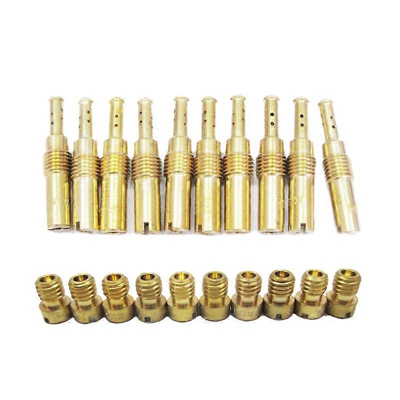 10 kpl kaasuttimen pääsuutinsarja ja 10 kpl hidas/pilottisuutinta PWK Keihin OKO CVK PWM NSR KSR PWM -moottoripyörän kaasuttimeen