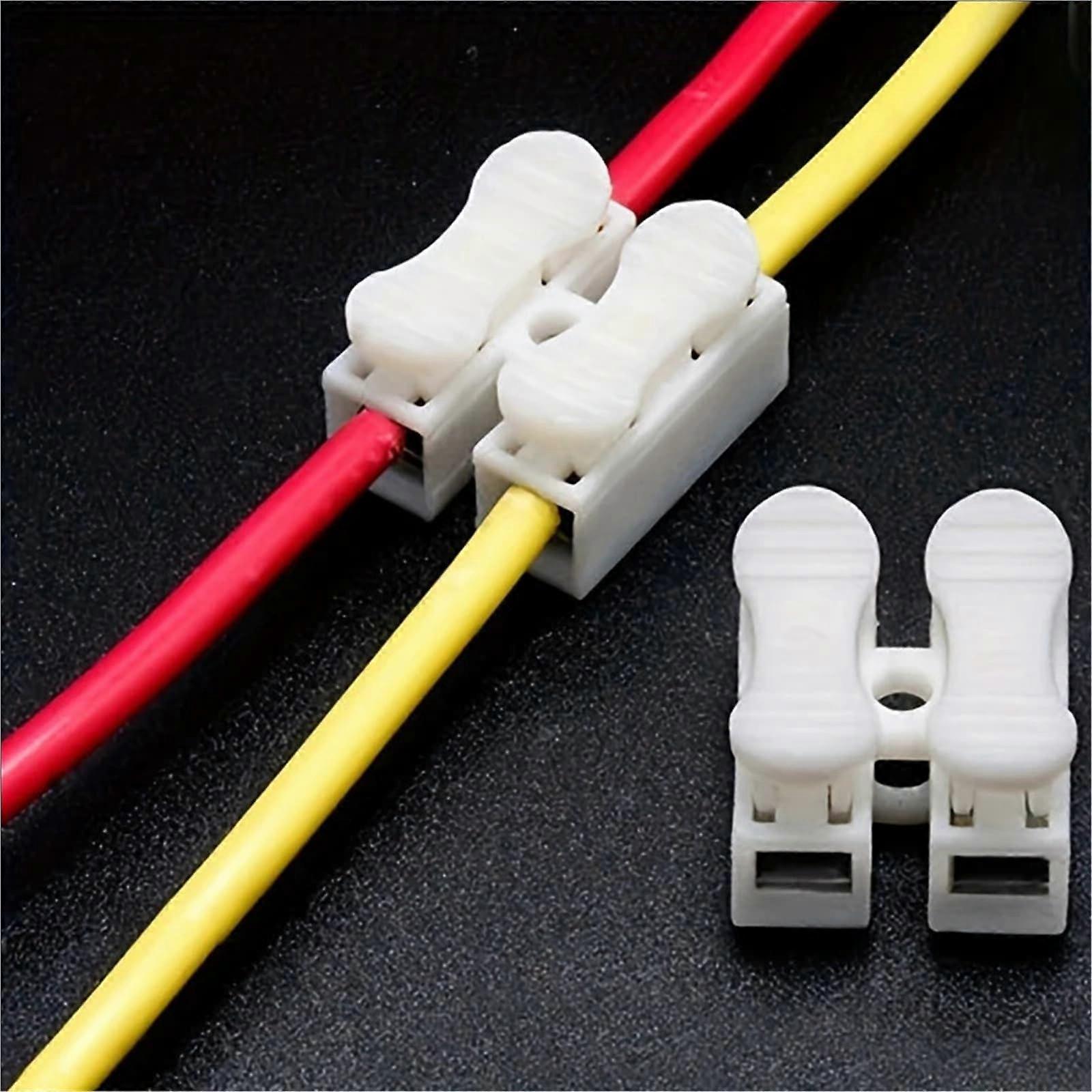 2 Pins Electrical Cable Connectors CH2 Quick Splice Lock Wire Terminals, 20 Pcs, 2Position Wiring Connector