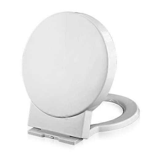 Elongated Slow Close Toilet Seat with GripTight Bumpers, Universal Fit Durable White Plastic