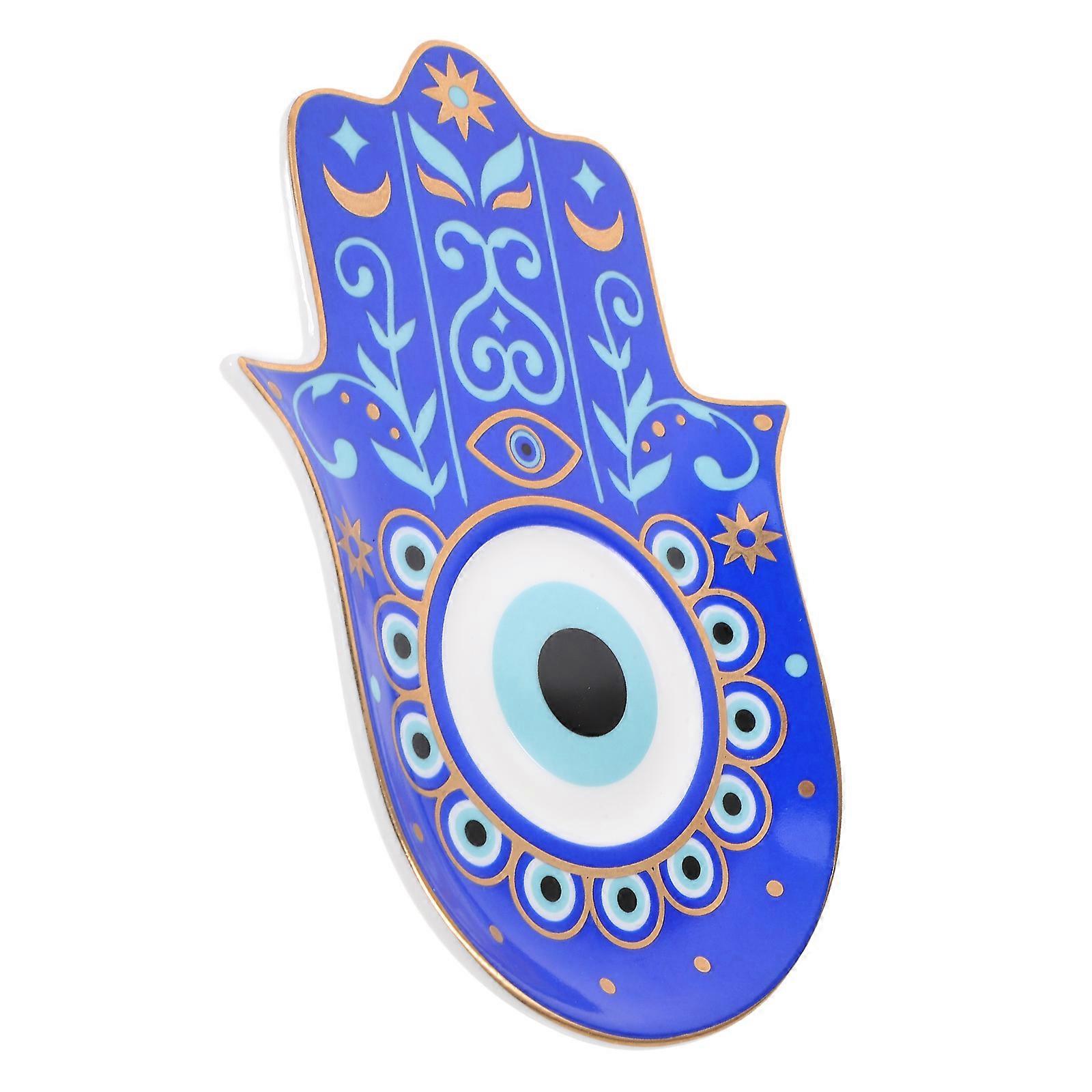Evil Eye Ceramic Jewelry Display Plate for Home Use