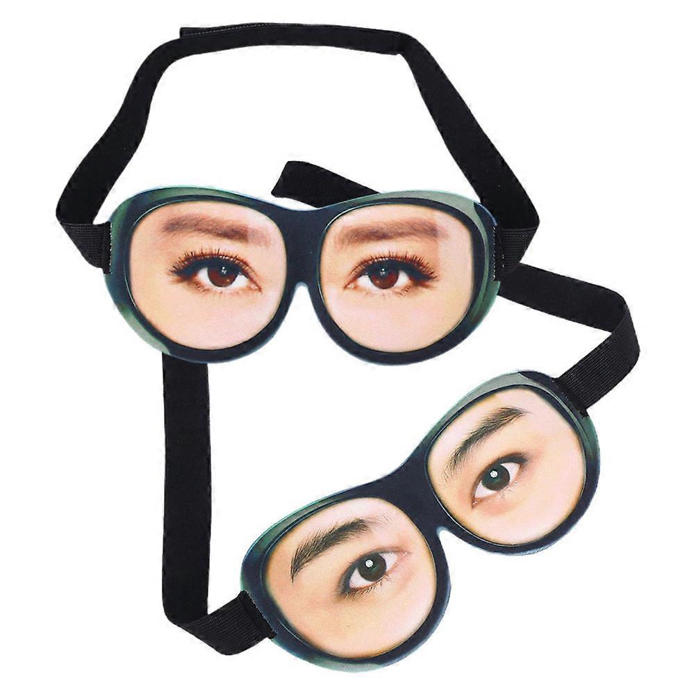 3D Eye Mask Soft Sleeping Mask with Funny Design 2Pcs Assorted Color