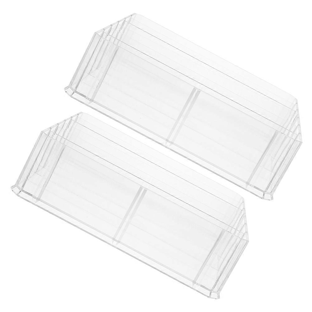 Multi-Grid Currency Box Acrylic Cash Storage Box for 2Pcs Transparent Organizer