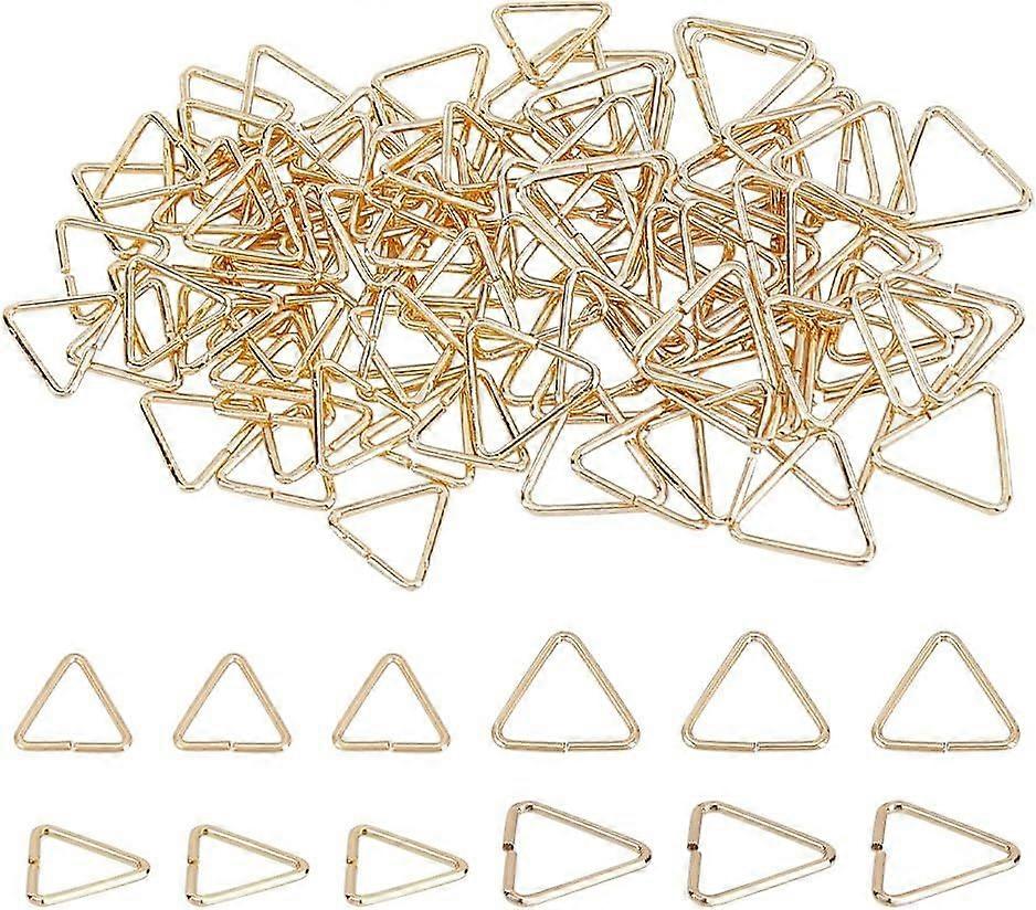 100pcs 14k Gold Triangle Linking Ring Clasps 2 Styles Golden Pinch Clip Bails