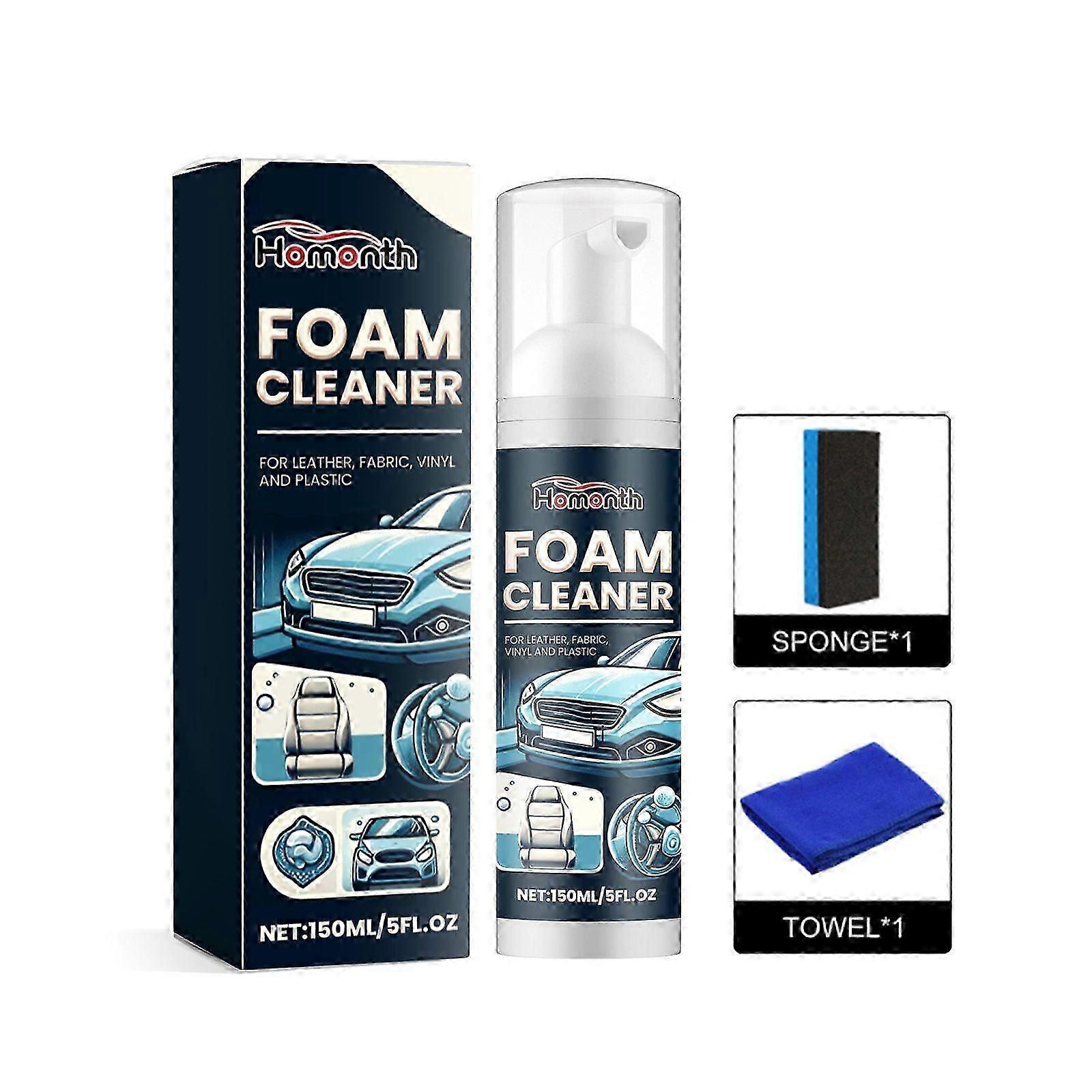 Car Interior Foam Cleaner - Deep Clean, Odor Removal & Refreshing Coconut Scent