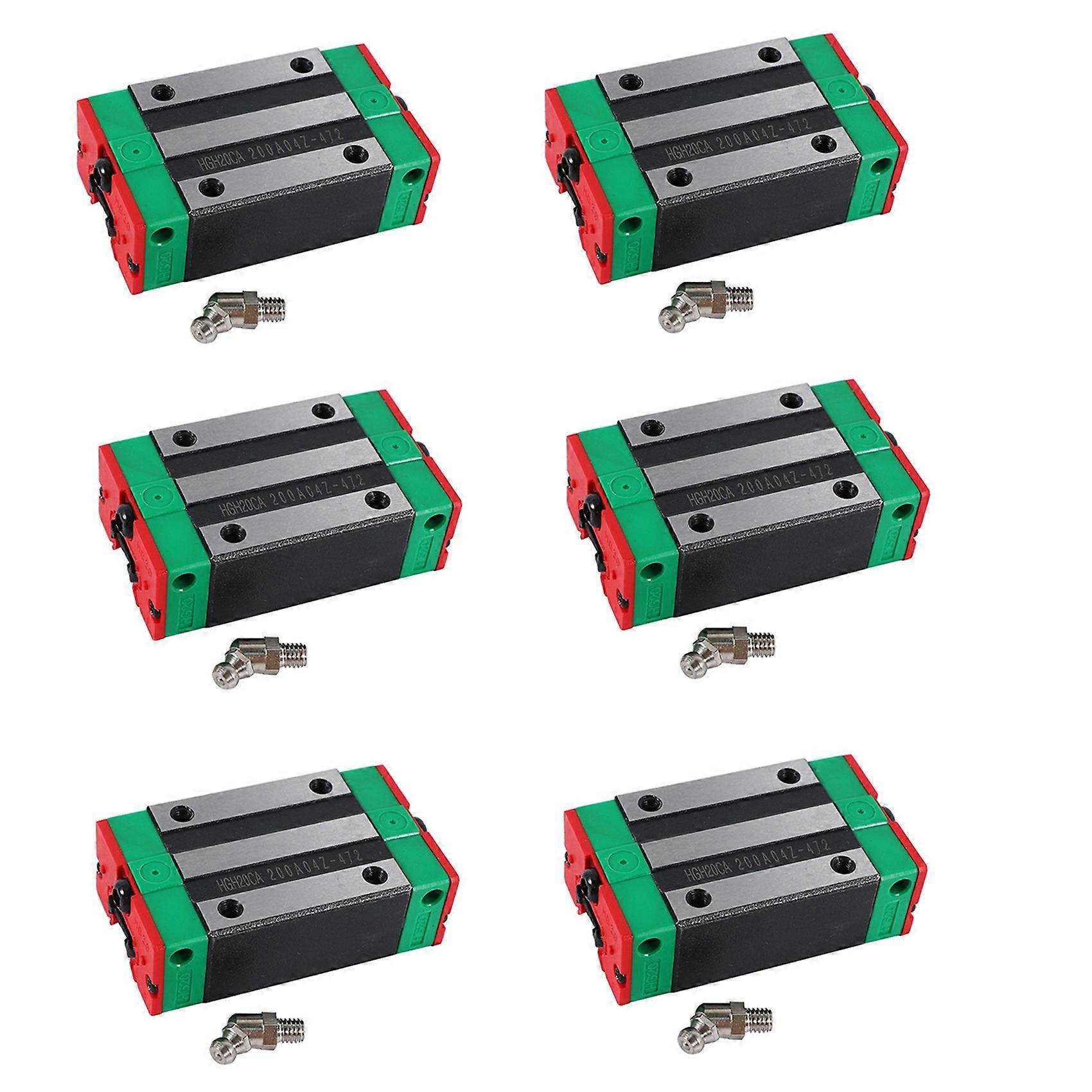6X Steel HGH20CA 20mm Linear Rail Guide Block for CNC Machine Parts Manufacturing Equipment