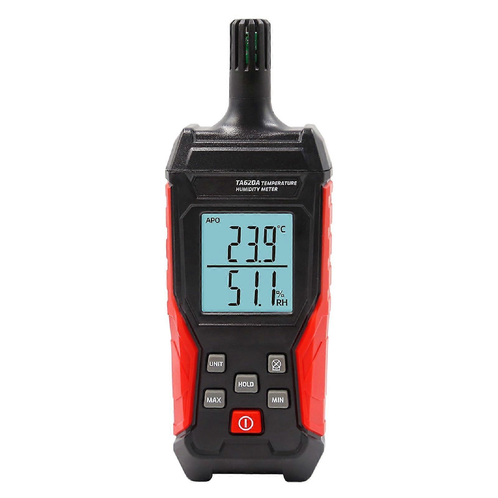 Digital Hygrometer Temperature and Humidity Meter with Large Backlit LCD, Dual Measurement for Indoor Outdoor Use