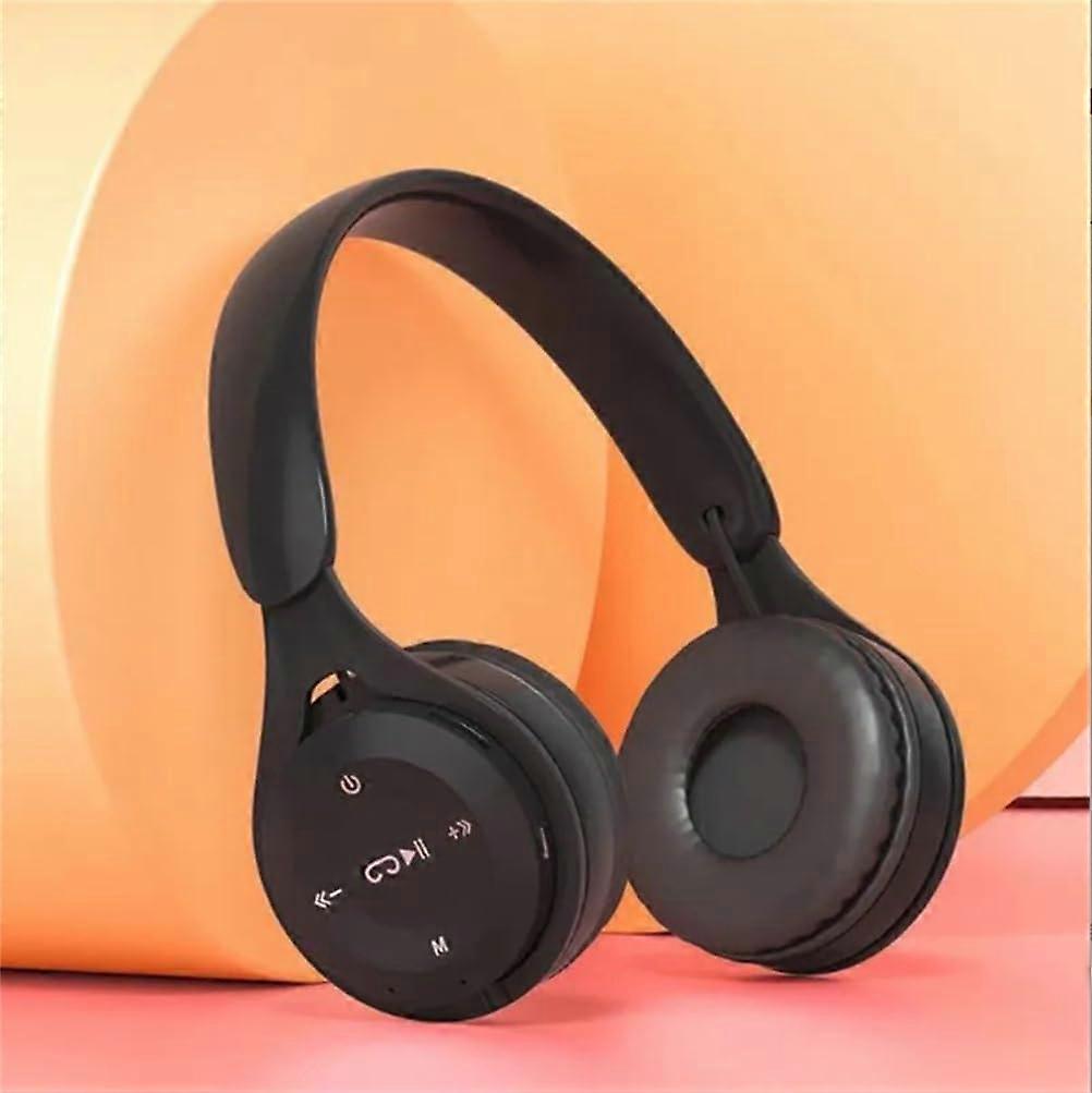 Headphones BluetoothCompatible Headset Wireless Stereo Foldable Earphones MP3 Player Black
