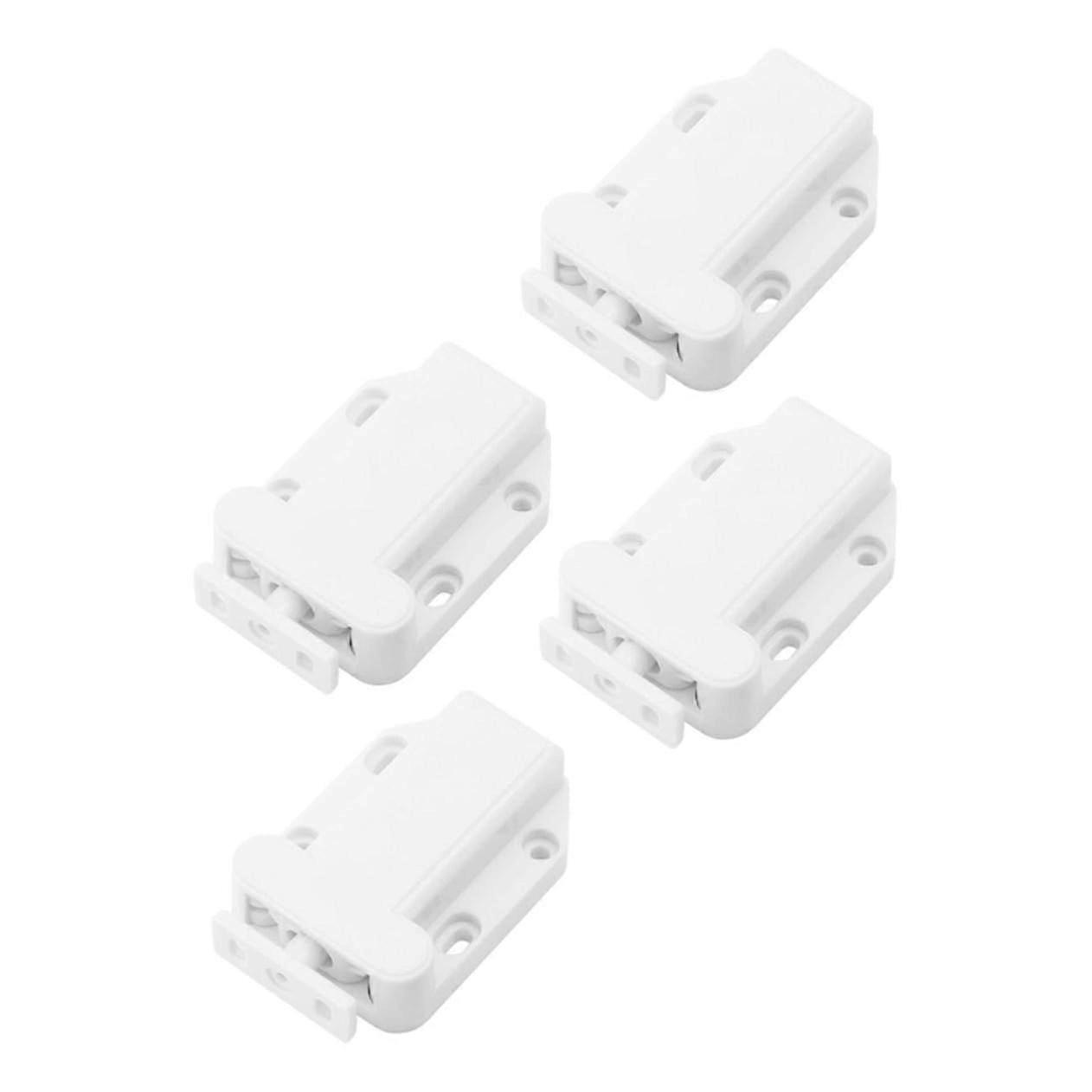 4pcs Push to Open Cabinet Latch with Screws, Silent Handle Spring Catch Lock for Kitchen Bedroom