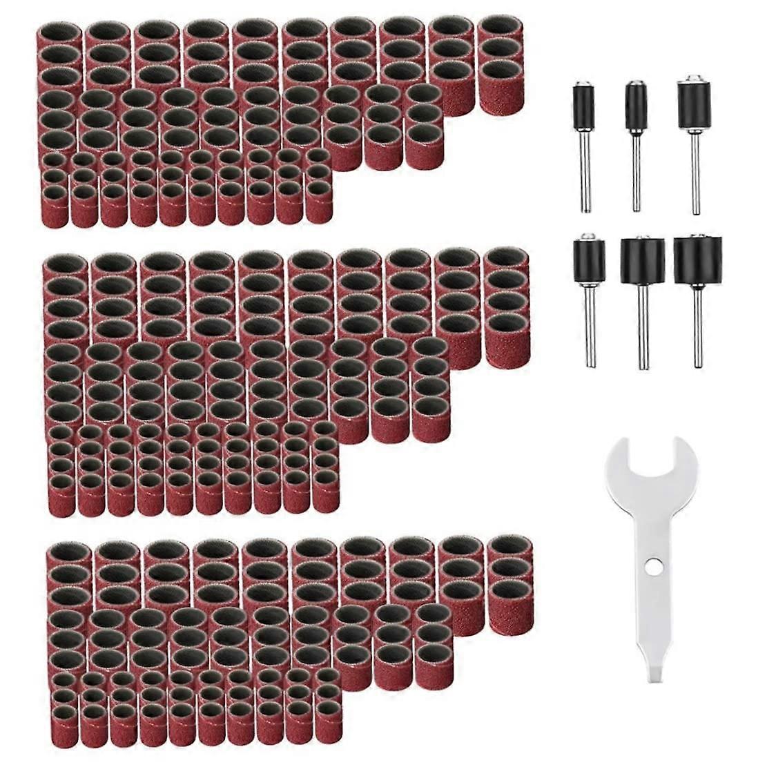 Drum Sander Kit with Mandrels and 300pcs Sanding Bands Sleeves for Rotary Tool