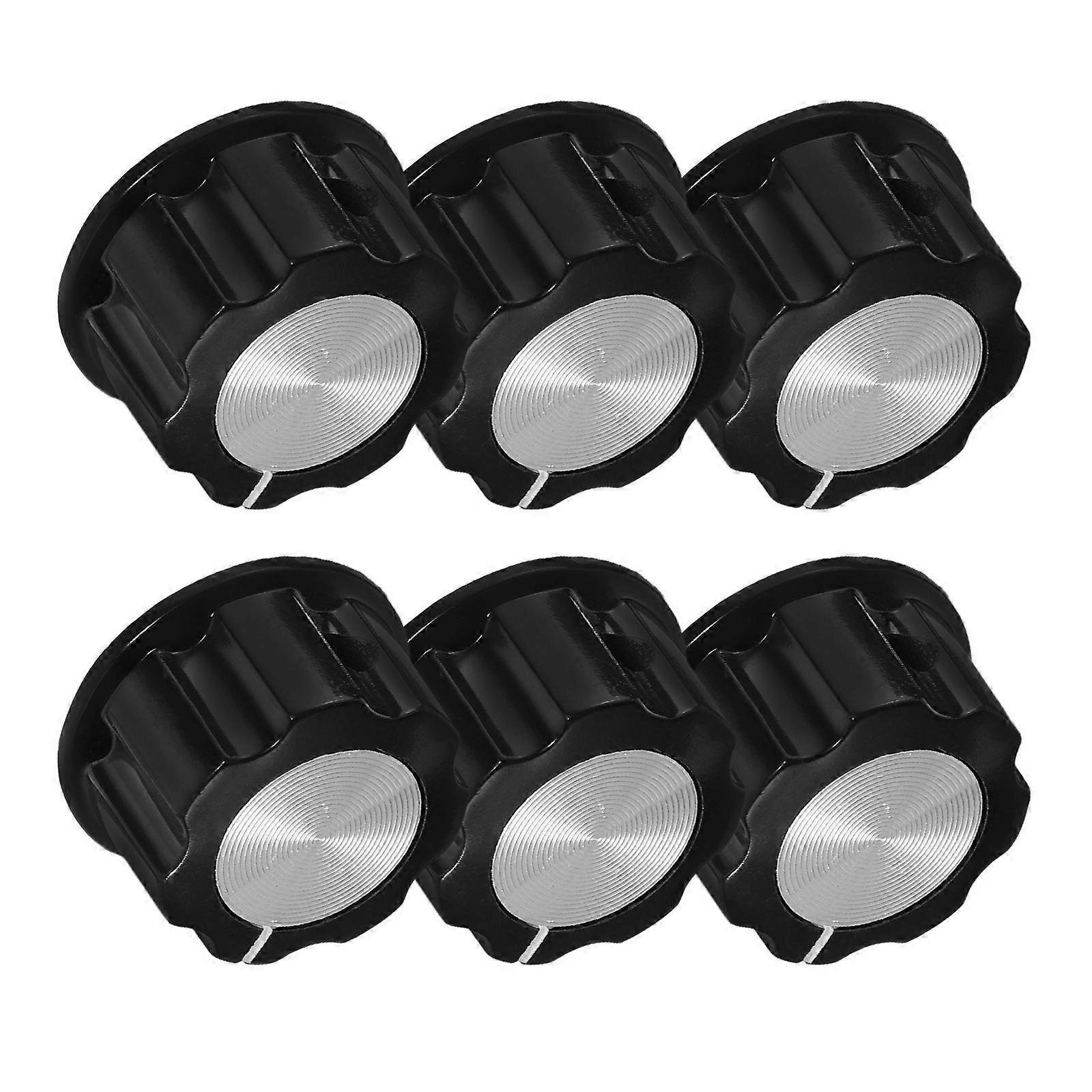 Volume Knob 6Pcs Control Volume Amplifier Knobs For Sound Device Audio Enthusiasts Replacement Compact Black Finish