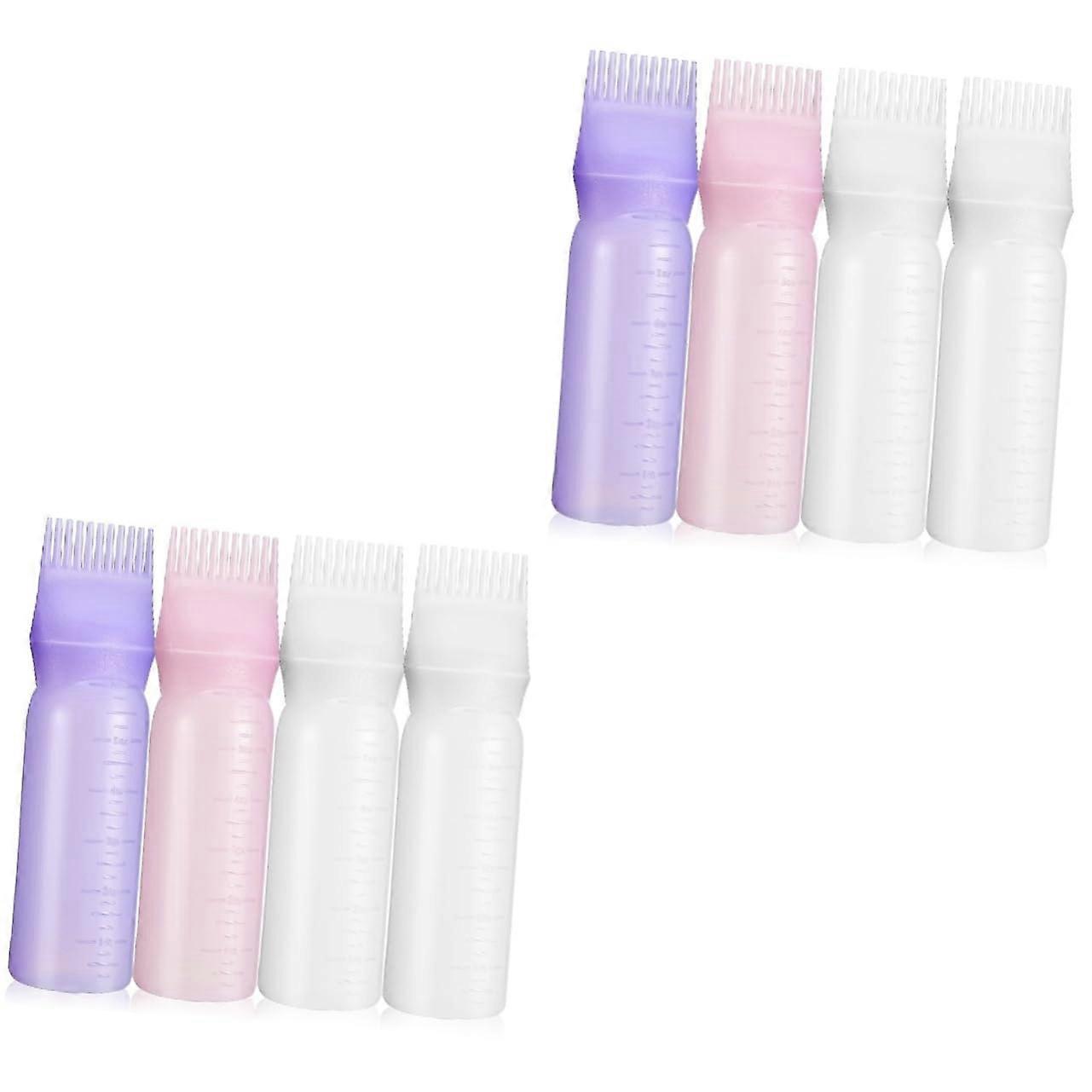 8pcs Hair Dye Applicator Bottles with Comb Tip for Precise Root Application Salon and Home Use