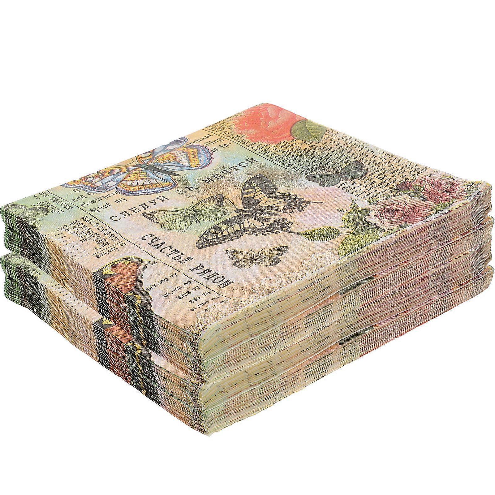Paper Napkins Patterned Decorative Napkins for Home 80 Sheets
