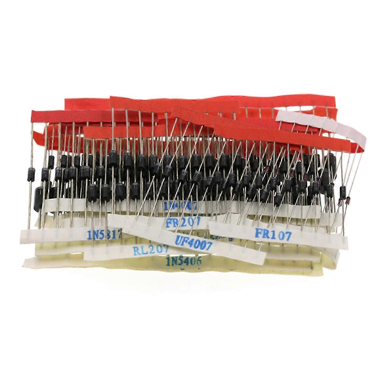200PCS Diode Assortment Kit Quick Recovery/Switching/Schottky/Rectifier Diode Electronic Assorted Set 26-27s